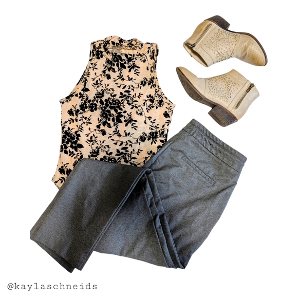 🌻2 for $20 | SHEIN Privé Floral Print Mock Neck Tank Bodysuit | Sheer Material - Picture 4 of 9